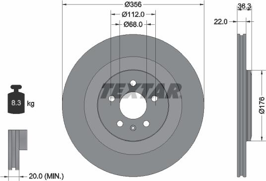 Textar 92241803 - Тормозной диск autosila-amz.com