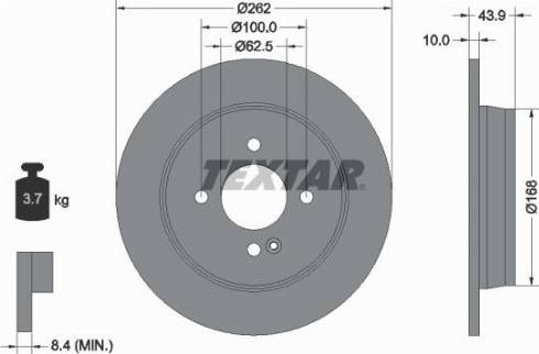 Textar 92242200 - Тормозной диск autosila-amz.com