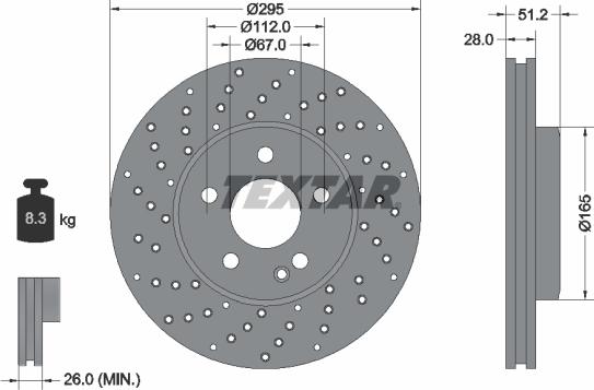 Textar 92257505 - Тормозной диск autosila-amz.com