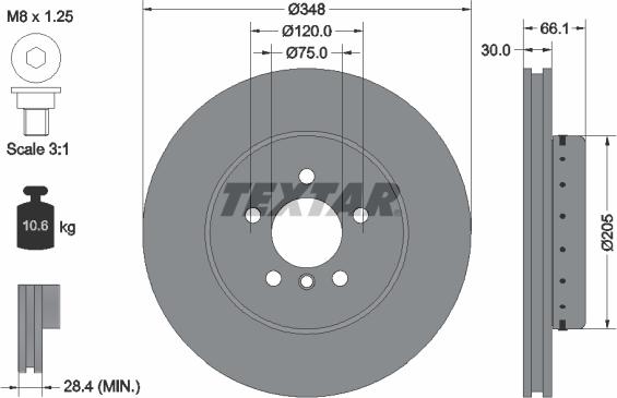 Textar 92265725 - Тормозной диск autosila-amz.com