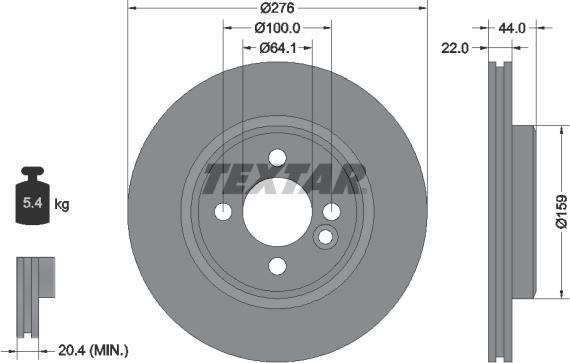 Textar 92262403 - Тормозной диск autosila-amz.com