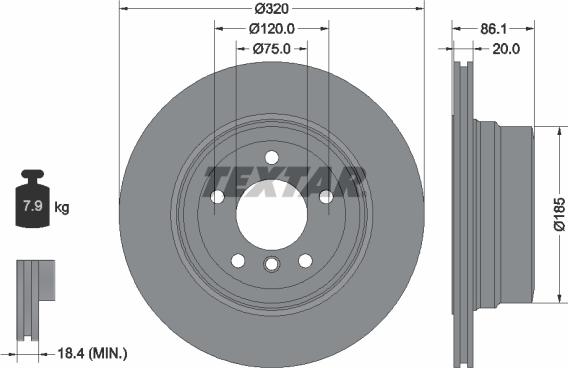 Textar 92202003 - Тормозной диск autosila-amz.com