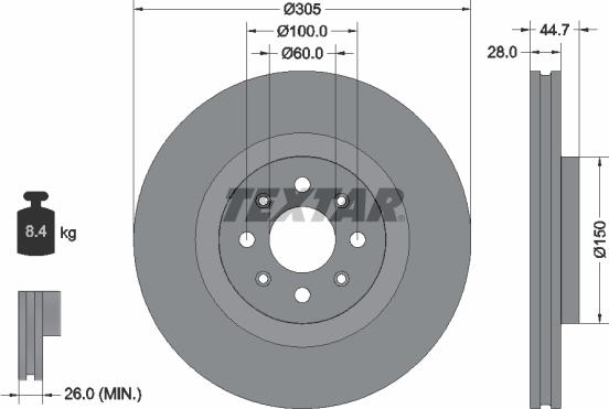 Textar 92202203 - Тормозной диск autosila-amz.com