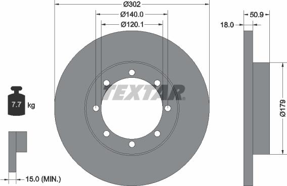 Textar 92230800 - Тормозной диск autosila-amz.com