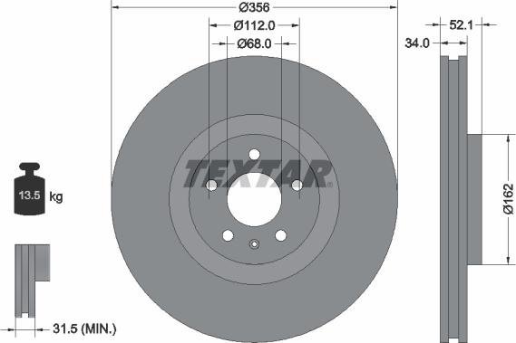 Textar 92238205 - Тормозной диск autosila-amz.com