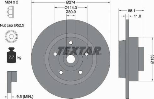Textar 92232600 - Тормозной диск autosila-amz.com