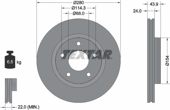 Textar 92232203 - Тормозной диск autosila-amz.com