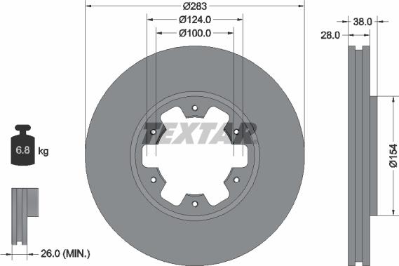 Textar 92228400 - Тормозной диск autosila-amz.com