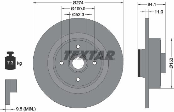 Textar 92223200 - Тормозной диск autosila-amz.com