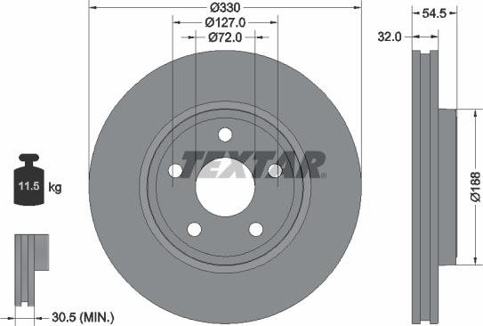 Textar 92274803 - Тормозной диск autosila-amz.com