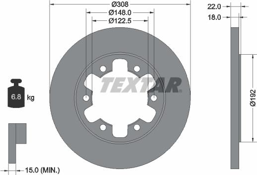 Textar 92275803 - Тормозной диск autosila-amz.com