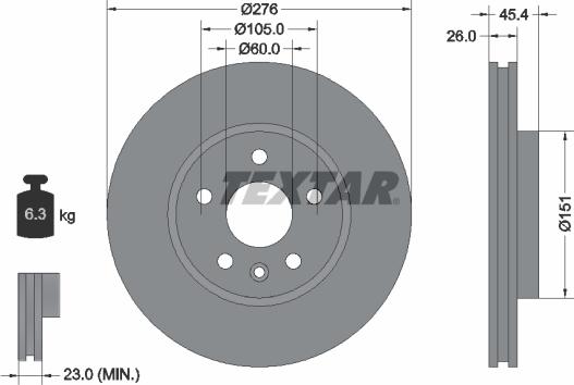 Textar 92277100 - Тормозной диск autosila-amz.com