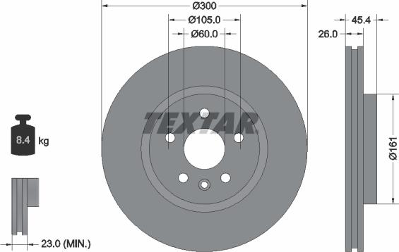 Textar 92277205 - Тормозной диск autosila-amz.com