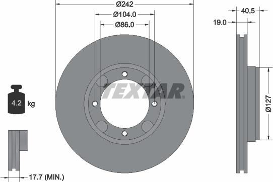 Textar 92062600 - Тормозной диск autosila-amz.com