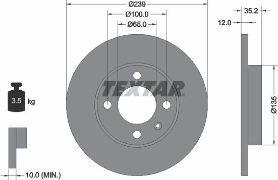 Textar 92010603 - Тормозной диск autosila-amz.com