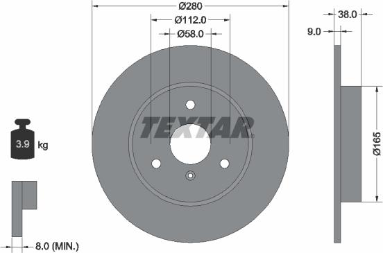 Textar 92097600 - Тормозной диск autosila-amz.com