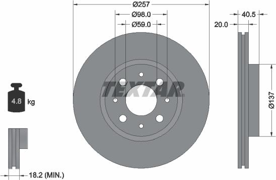 Textar 89012800 - Дисковый тормозной механизм, комплект autosila-amz.com