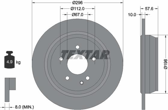 Textar 93123503 - Тормозной диск autosila-amz.com