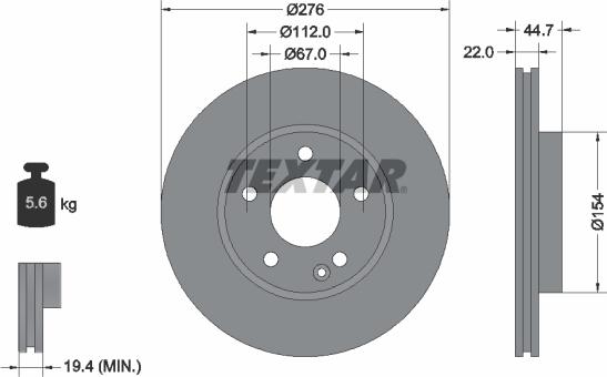 Textar 92131900 - Тормозной диск autosila-amz.com