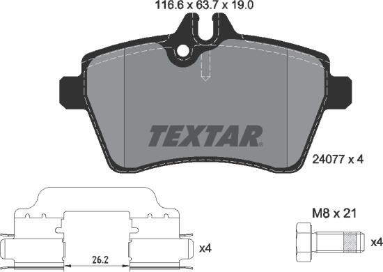 Textar 89017500 - Дисковый тормозной механизм, комплект autosila-amz.com