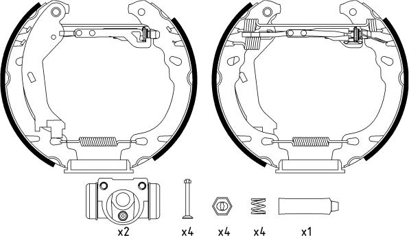 Textar 84064600 - Колодки тормозные барабанные компл. Shoe Kit Pro 500 (312),500,500 C,500 C (312),PANDA (169),PANDA V autosila-amz.com