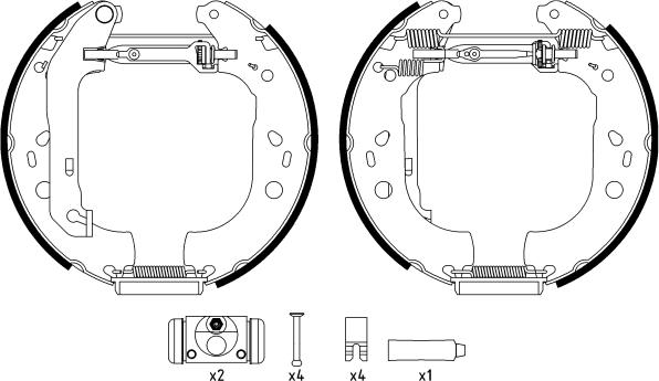 Textar 84061400 - Колодки тормозные барабанные компл. Shoe Kit Pro TOURNEO CONNECT,TRANSIT CONNECT (P65_, P70_, P80_), autosila-amz.com