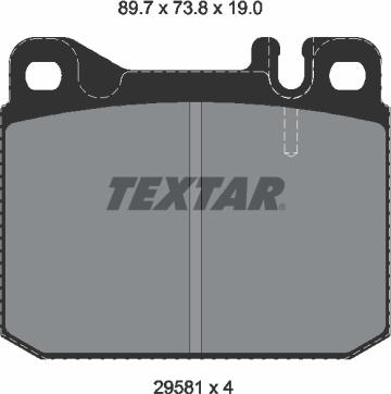 Textar 2958105 - Тормозные колодки, дисковые, комплект autosila-amz.com