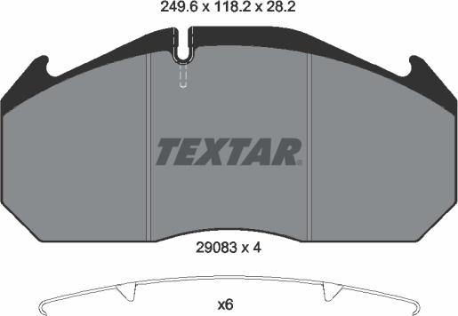 Textar 2908302 - Тормозные колодки, дисковые, комплект autosila-amz.com