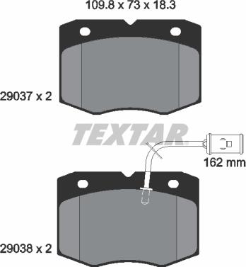 Textar 2903701 - Тормозные колодки, дисковые, комплект autosila-amz.com