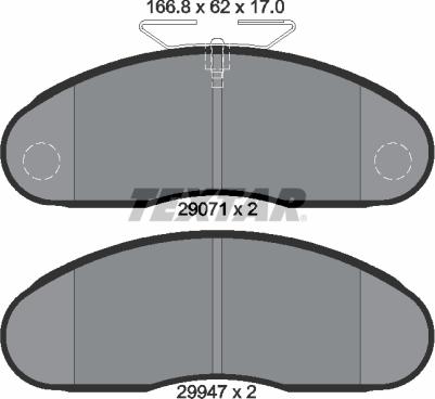 Textar 2907102 - Колодки тормозные дисковые компл. MB 100/130 (Mevosa), - передн. autosila-amz.com