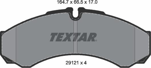 Textar 2912111 - Тормозные колодки, дисковые, комплект autosila-amz.com