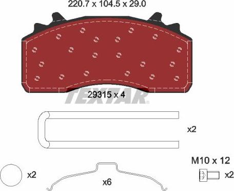 Textar 2931501 - Тормозные колодки, дисковые, комплект autosila-amz.com