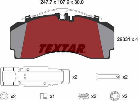 Textar 2933101 - Колодки тормозные, комплект 4 - series, 09/95 - 09/04 | P,G,R,T - series, 01/03 - передн./задн. autosila-amz.com