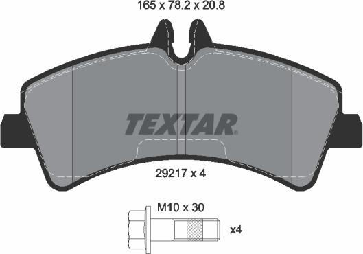 Textar 2921702 - Тормозные колодки, дисковые, комплект autosila-amz.com