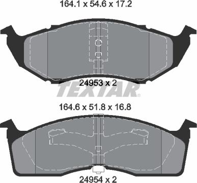 Textar 2495301 - Тормозные колодки, дисковые, комплект autosila-amz.com