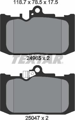 Textar 2496501 - Тормозные колодки, дисковые, комплект autosila-amz.com