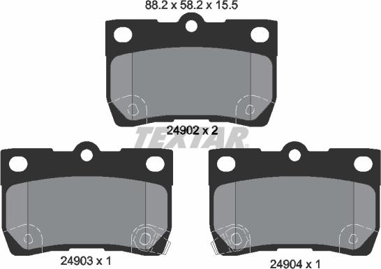 Textar 2490201 - Тормозные колодки, дисковые, комплект autosila-amz.com