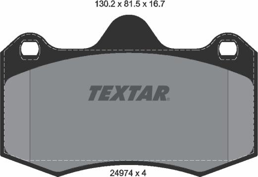 Textar 2497401 - Тормозные колодки, дисковые, комплект autosila-amz.com