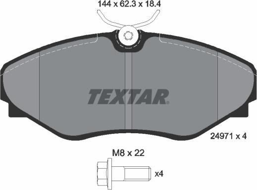 Textar 2497101 - Тормозные колодки, дисковые, комплект autosila-amz.com