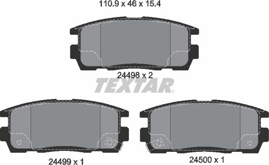 Textar 2449801 - Тормозные колодки, дисковые, комплект autosila-amz.com