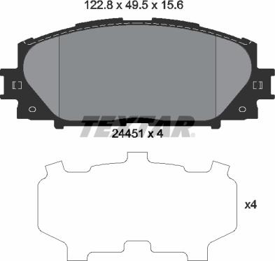 Textar 2445101 - Тормозные колодки, дисковые, комплект autosila-amz.com