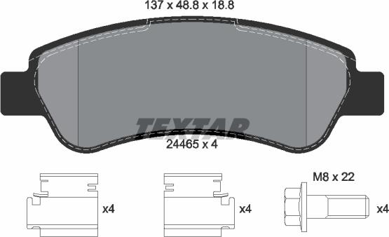 Textar _2446501 - Тормозные колодки, дисковые, комплект autosila-amz.com