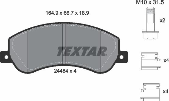 Textar 2448404 - Тормозные колодки, дисковые, комплект autosila-amz.com