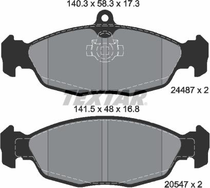 Textar 2448701 - Тормозные колодки, дисковые, комплект autosila-amz.com