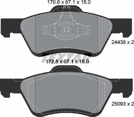 Textar 2443901 - Тормозные колодки, дисковые, комплект autosila-amz.com