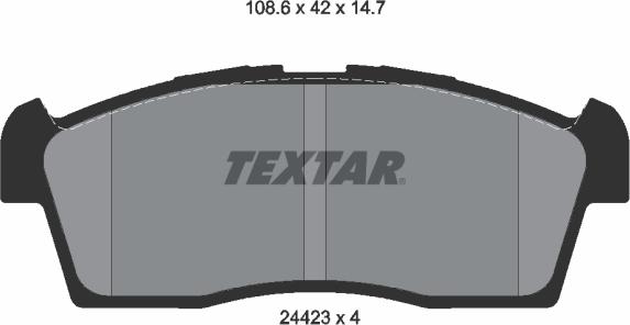 Textar 2442301 - Тормозные колодки, дисковые, комплект autosila-amz.com