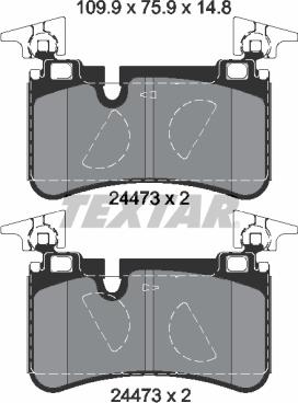 Textar 2447301 - Тормозные колодки, дисковые, комплект autosila-amz.com