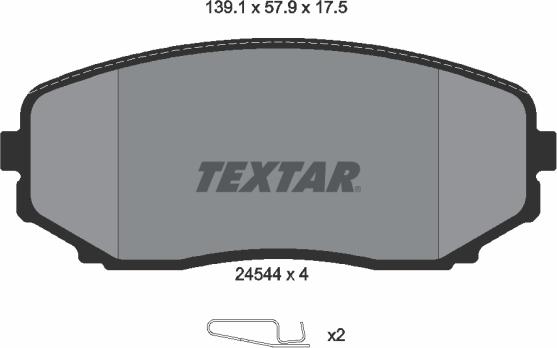 Textar 2454401 - Тормозные колодки, дисковые, комплект autosila-amz.com