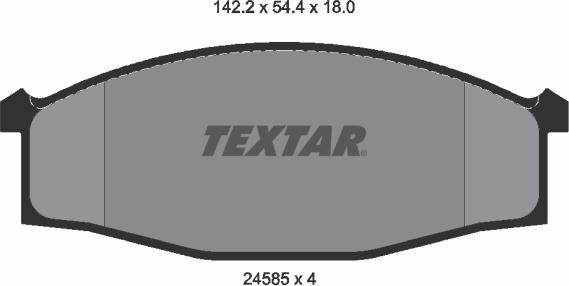 Textar 2458501 - Тормозные колодки, дисковые, комплект autosila-amz.com