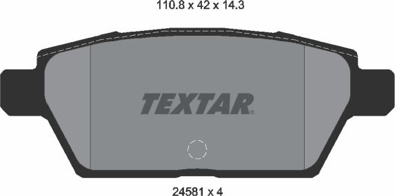 Textar 2458102 - Тормозные колодки, дисковые, комплект autosila-amz.com